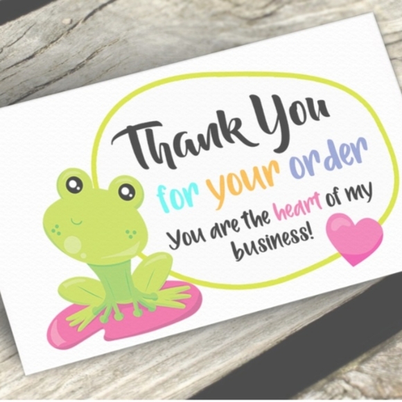 Poshmark 10 Swag Merch Blue Tone Thank You Cards Pink Accents Seller Reseller - Picture 9 of 10